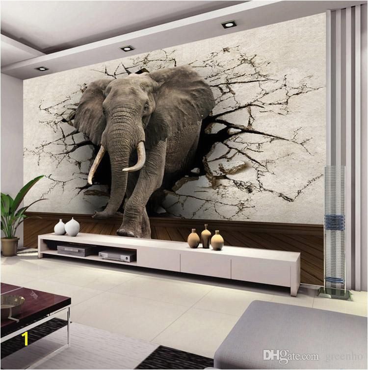 Custom Made Wall Murals Custom 3d Elephant Wall Mural Personalized Giant Wallpaper