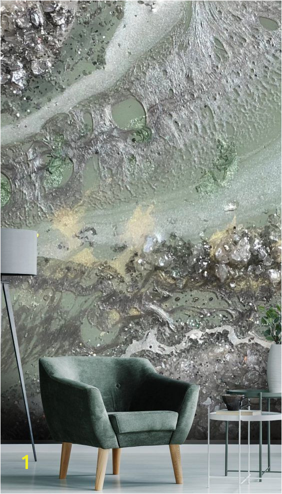 Stunning Spearmint Geode wall mural by GCC Artworks Wallsauce This high quality Spearmint Geode wallpaper is custom made to your dimensions