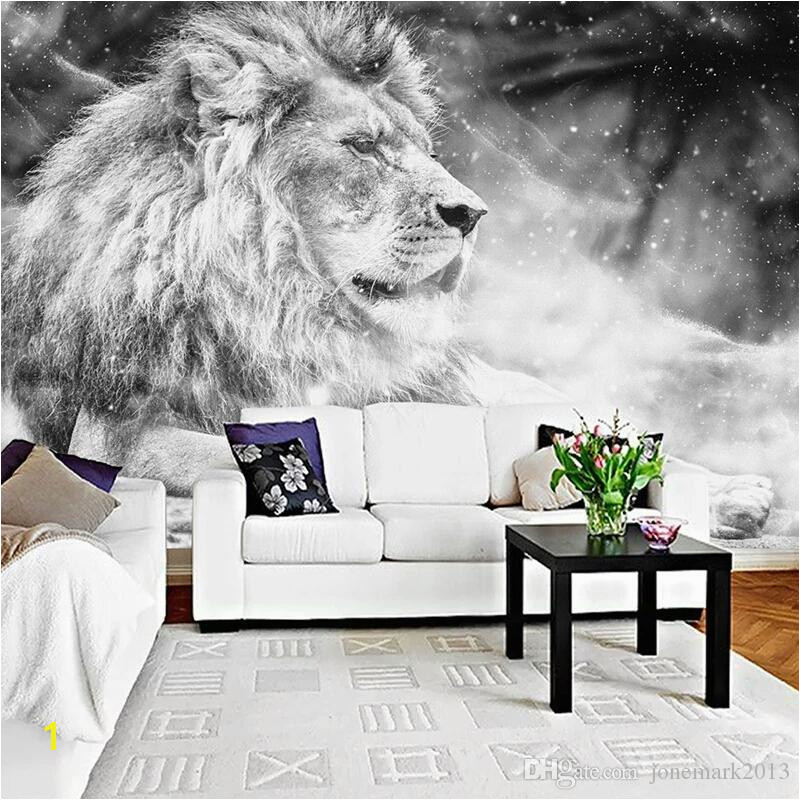 Custom Wall Murals Canada Custom Wallpaper Mural Black and White Animal Lion Papier