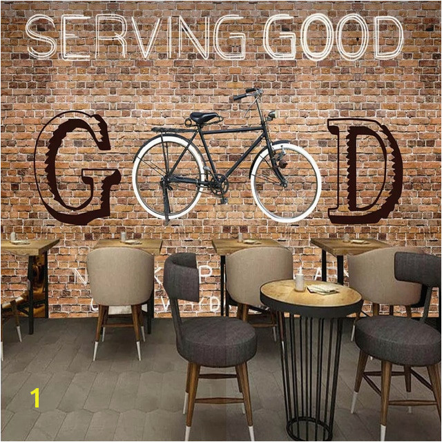 Custom Any Size Murals Wallpaper 3D Brick Bicycle Wall Painting Restaurant Cafe KTV Internet Bar