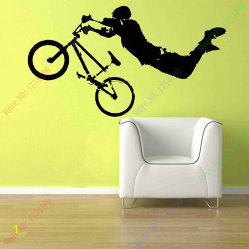 New Boy Giant BMX Bike Bicycle Wall Art Sticker Decal Home DIY Decoration Wall Mural Removable Bedroom Decor Sticker 56x102cm