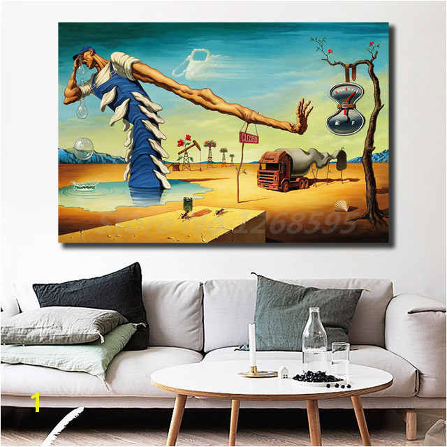 Salvador Dali Absurdly Low Consumption The Polo BlueMotion Art Canvas Poster Painting Wall Picture Print Home Bedroom Decoration