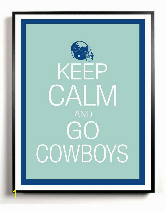 Dallas Cowboys Art Print Keep Calm and Carry NFL football team game room wall art poster $4 50 via Etsy