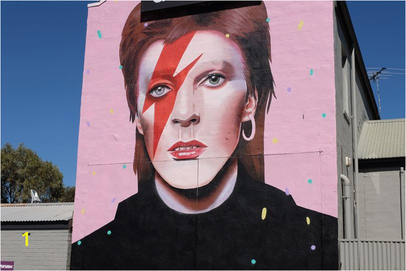 David Bowie Wall Mural David Bowie Mural by Lisa King at the Maid and Magpie