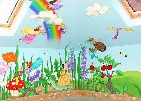 Cartoon Characters or Animals Mural Painting for the Kids Room