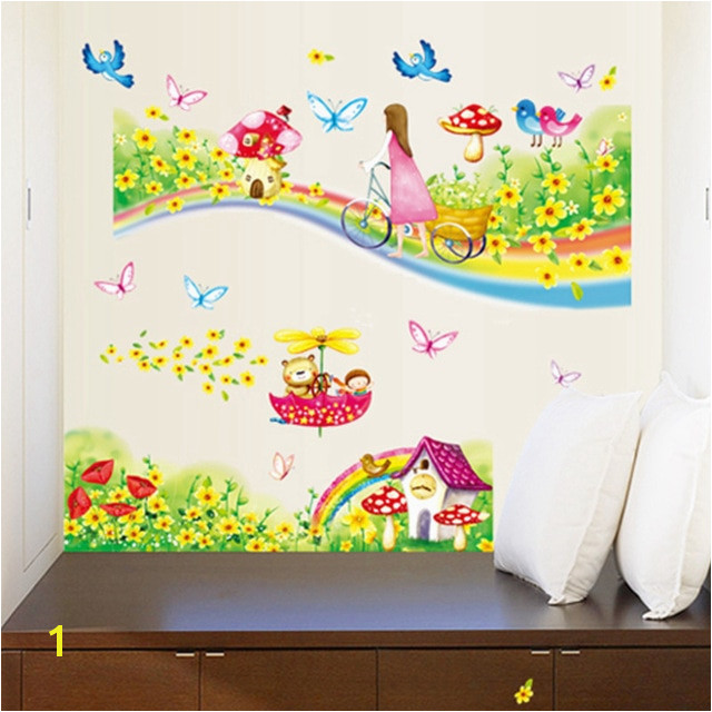 Daycare Murals Zs Sticker Rainbow Road Wall Stickers for Kids Rooms Daycare Wall