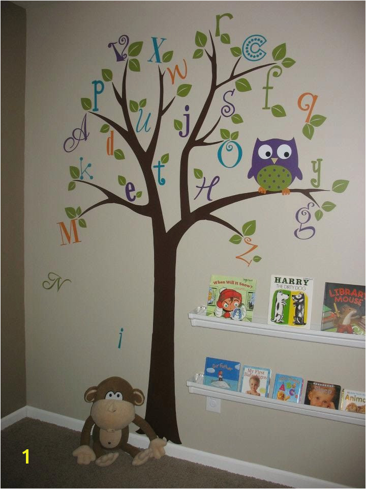 tree painting on kids wall