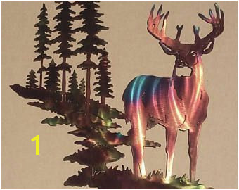 $200 Whitetail Buck Deer w Mountain & Trees Metal Wall Art