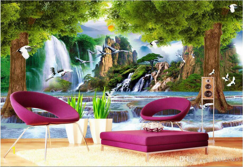 3d Wallpaper Custom Non Woven Mural Water The Tree Crane Decoration Painting 3d Wall Murals Wallpaper For Walls 3 D Living Room Wallpaper Desk