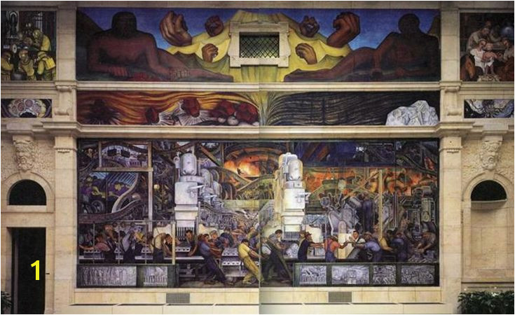 Detroit Industry North Wall by Diego Rivera Muralism genre painting Detroit Institute