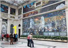 Partial view of Diego Rivera s "Detroit Industry" murals located in the Rivera Court at the Detroit Institute of Arts by Mark Vallen ©