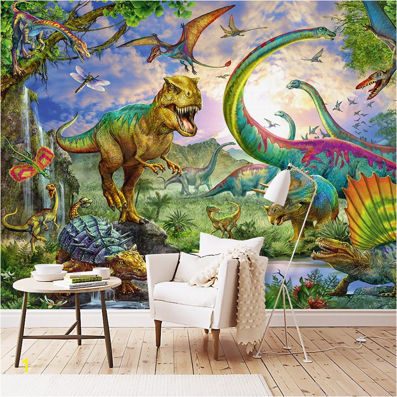 Wallpaper 3D Stereo Dinosaur Animal World Murals Children s Bedroom Cartoon Background Wall Painting Wall Paper For Walls in Wallpapers from Home