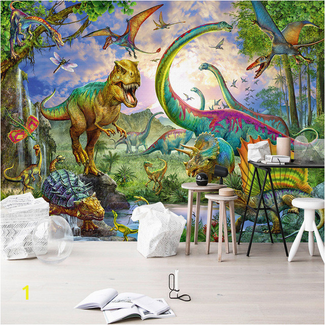 Dinosaur Murals Bedroom Wallpaper 3d Stereo Dinosaur Animal World Murals Children S