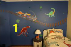 Items similar to Dinosaur Theme Wall Mural painted directly on wall on Etsy