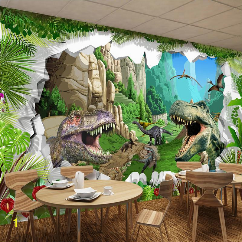 Custom Mural Wallpaper 3D Cartoon Dinosaur Living Room TV Background Wall Mural Children S Room Bedroom Backdrop Wallpaper Widescreen puter