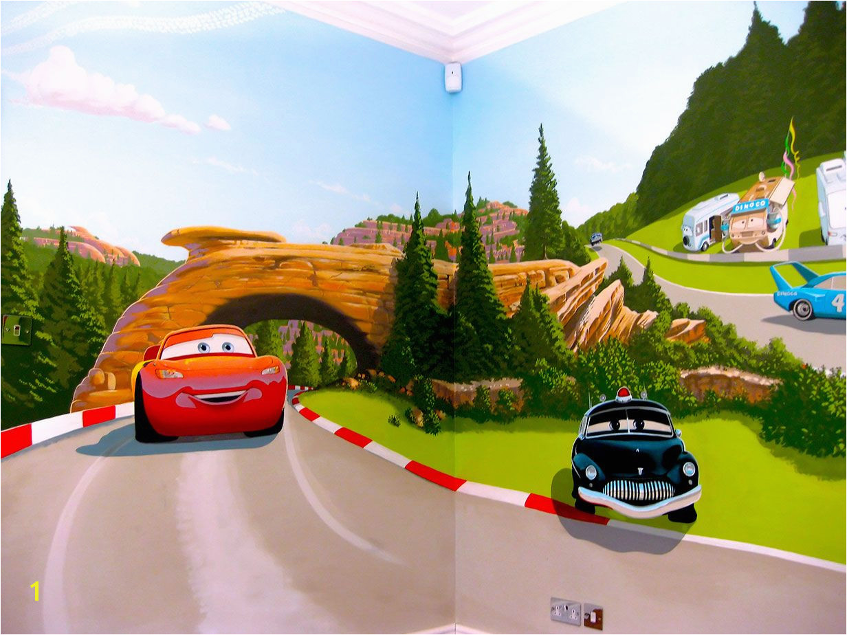 Disney Cars Murals Cars Mural My Practice In 2019 Pinterest