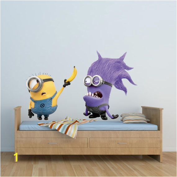 Full Colour Despicable Me Minion Wall Sticker Disney Boys Girls Bedroom Decal mural 6 Wall Art Stickers