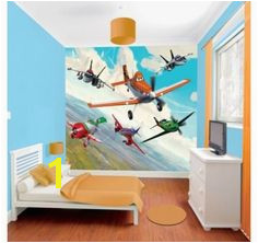 Disney s Planes will be swooping into your childrens bedroom with this colourful wall mural