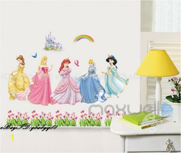 Disney Princess Castle Wall Mural 5 Disney Princess Castle Rainbow Wall Decal Removable Sticker Kids