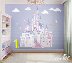 Disney Princess Castle with Colorful Birds and Squirrel Wall Sticker Kids Room Bedroom Playroom Wall Decal Nursery Wall Decal [MT014]