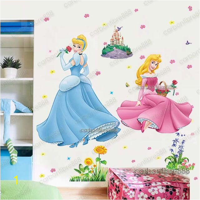 X Disney Princess Wall Stickers Cinderella Aurora Girls Art Decal Decor UK