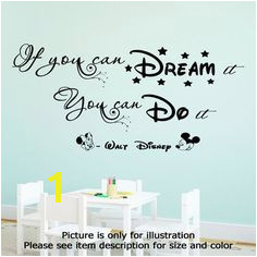 If you can Dream it You can do it Walt Disney Wall Quote If You Can Dream It Do It Vinyl Decal Minnie Mickey Stickers Note Not removable from