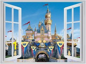 Disney Castle 50 Years Disneyland 3d Window Effect Wall
