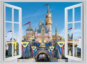 Disney Castle 50 Years Disneyland 3d Window Effect Wall