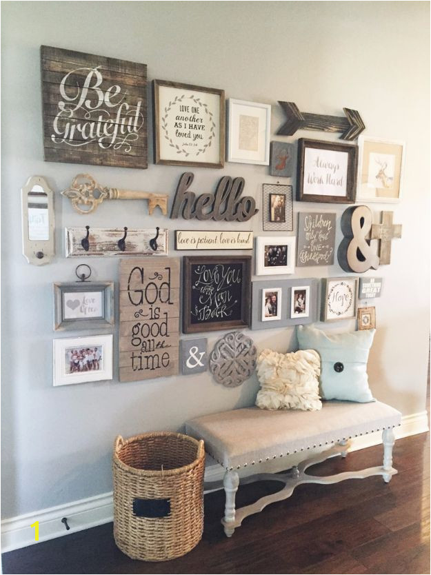 41 Incredible Farmhouse Decor Ideas Gallery wall ideas Pinterest