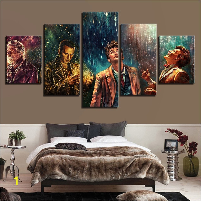 5 Pieces Doctor Who Movie Characters Home Decor Painting Poster for Living Room Bedroom Framed