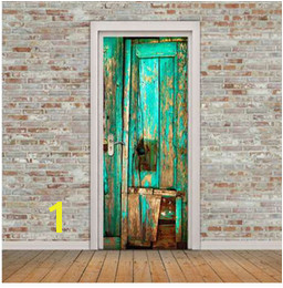 funlife Vintage Home Decor Green Door Wall Sticker Self adhesive Wall Decals DIY Creative Mural Waterproof Bathroom Door Sticker discount wall murals doors