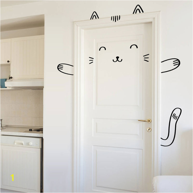 Sushi The Cat Door Decal Wall Decal For Doors Windows Closets Nursery Decor Cat