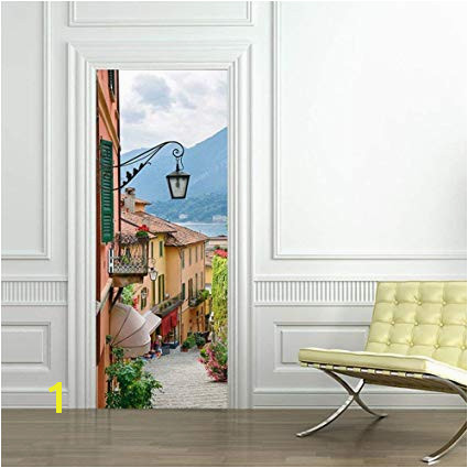 3D Door Murals Wallpaper Wall Stickers Removable Door Stickers Door Murals Decals Self adhesive