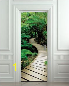 Door STICKER palm tree path mural decole film self adhesive poster 30x79" 77x200