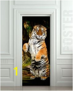 Door STICKER tiger wildlife zoological animal zoo mural decole film self adhesive poster sold by Pulaton Shop more products from Pulaton on Storenvy