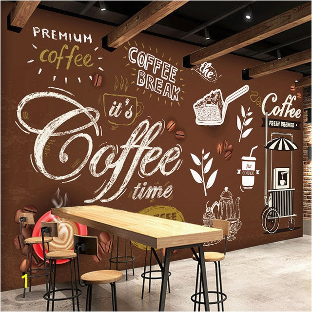 Custom Any Size European Style Retro Hand painted Poster Mural Wallpaper Coffee Shop Restaurant Background Wall Painting Paper