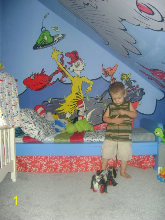 Dr Seuss Wall Mural Dr Seussery We Used Ikea Furniture and Lots Of Seuss Murals I