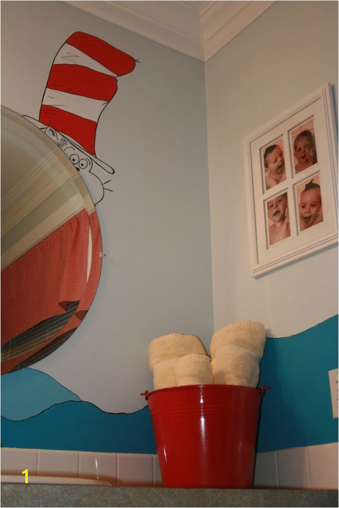 Dr Suess bathroom wall mural