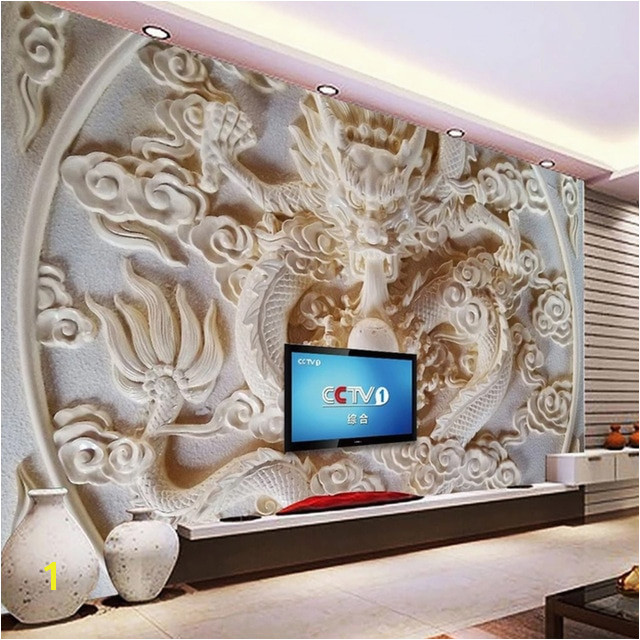 Custom 3D Wall Murals Wallpaper Chinese Style Dragon Relief Mural 3D Stereoscopic Art Living Room TV Background Wall Paper