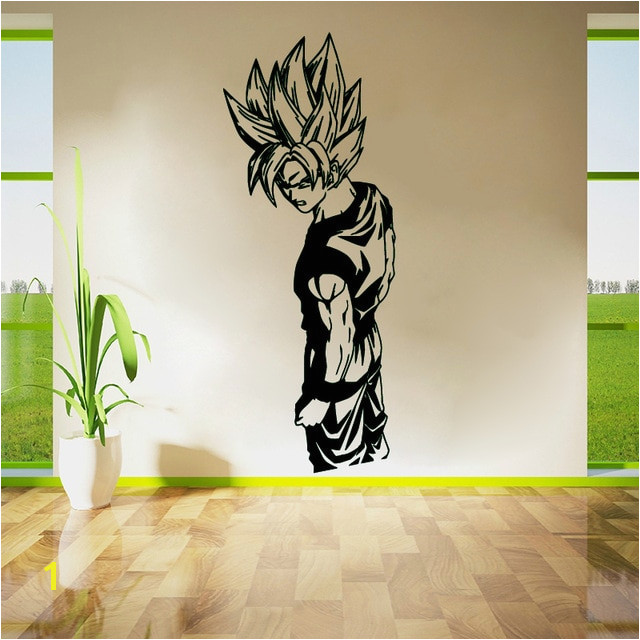 Wall Stickers Living Room Decor Wall Art Bedroom Decals Removable Vinyl Wallpaper Super Saiyan Goku Dragon Ball Z DBZ Anime