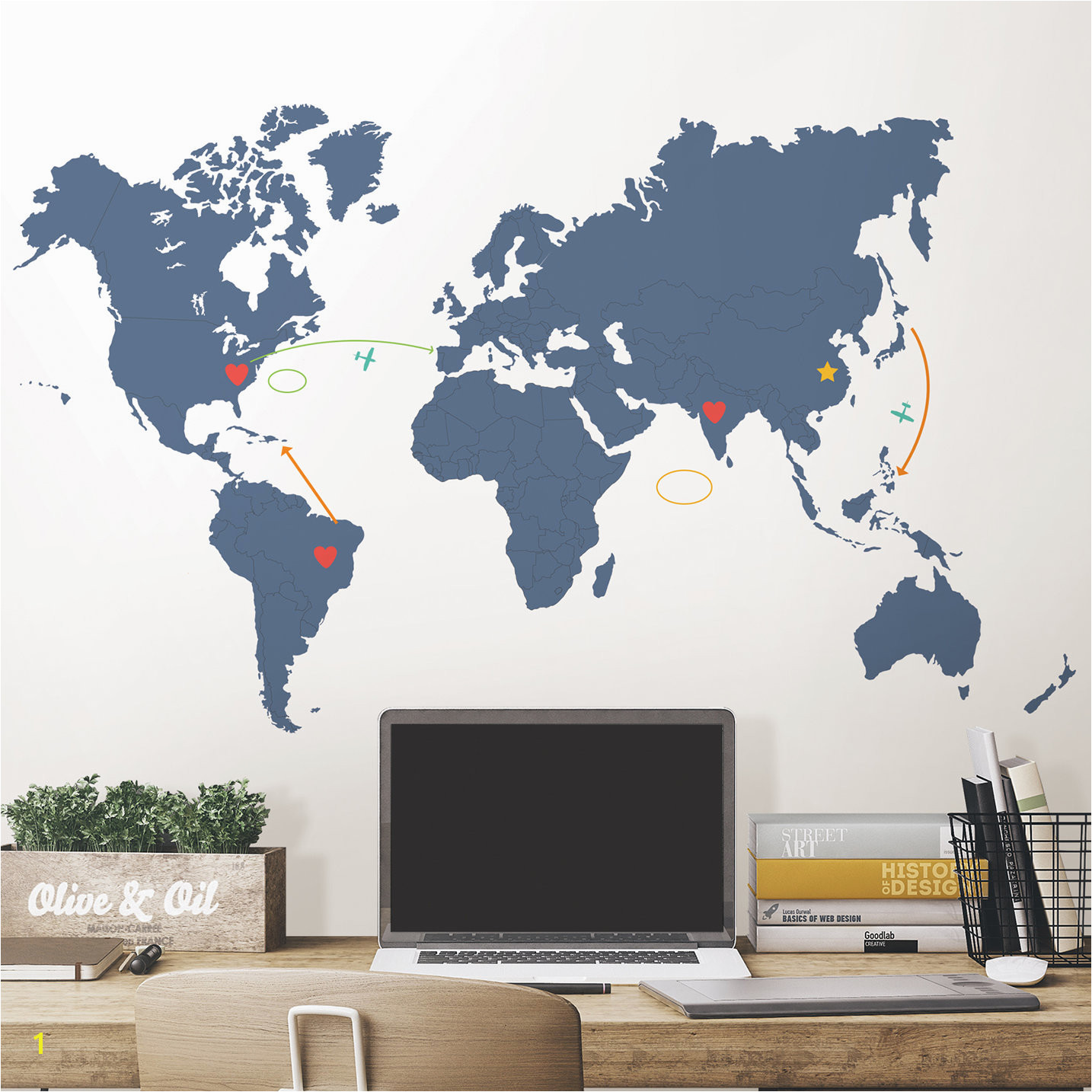 Dry Erase World Map Wall Mural Wallpops Destination World Map Wall Decal