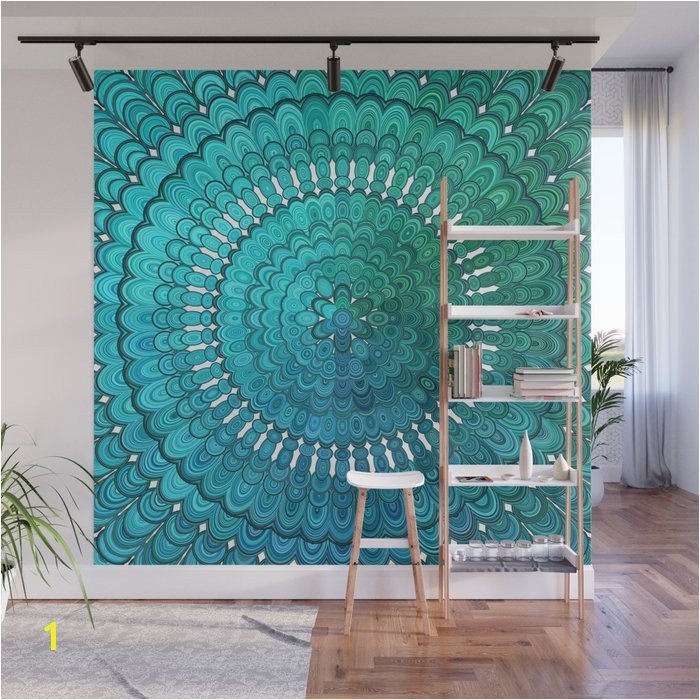 turquoise mandala wall murals