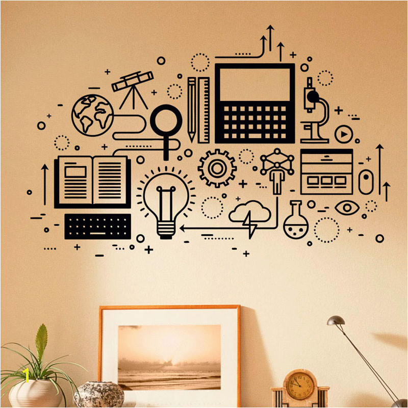 puter Technology Wall Decal Vinyl Sticker Science Education Home School Classroom Art Decor Self adhesive Murals 3R012