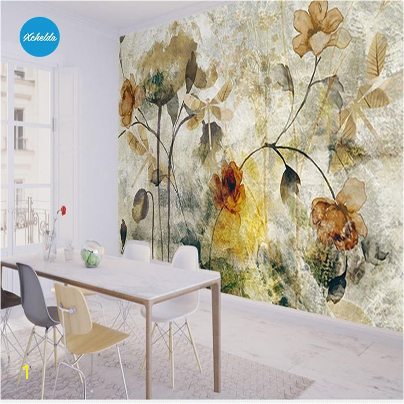 XCHELDA Custom 3D Wallpaper Design Old Texture Flowers Kitchen Bedroom Living Room Wall Mural Papel De Parede Para Quart Paintable Wallpaper Pc