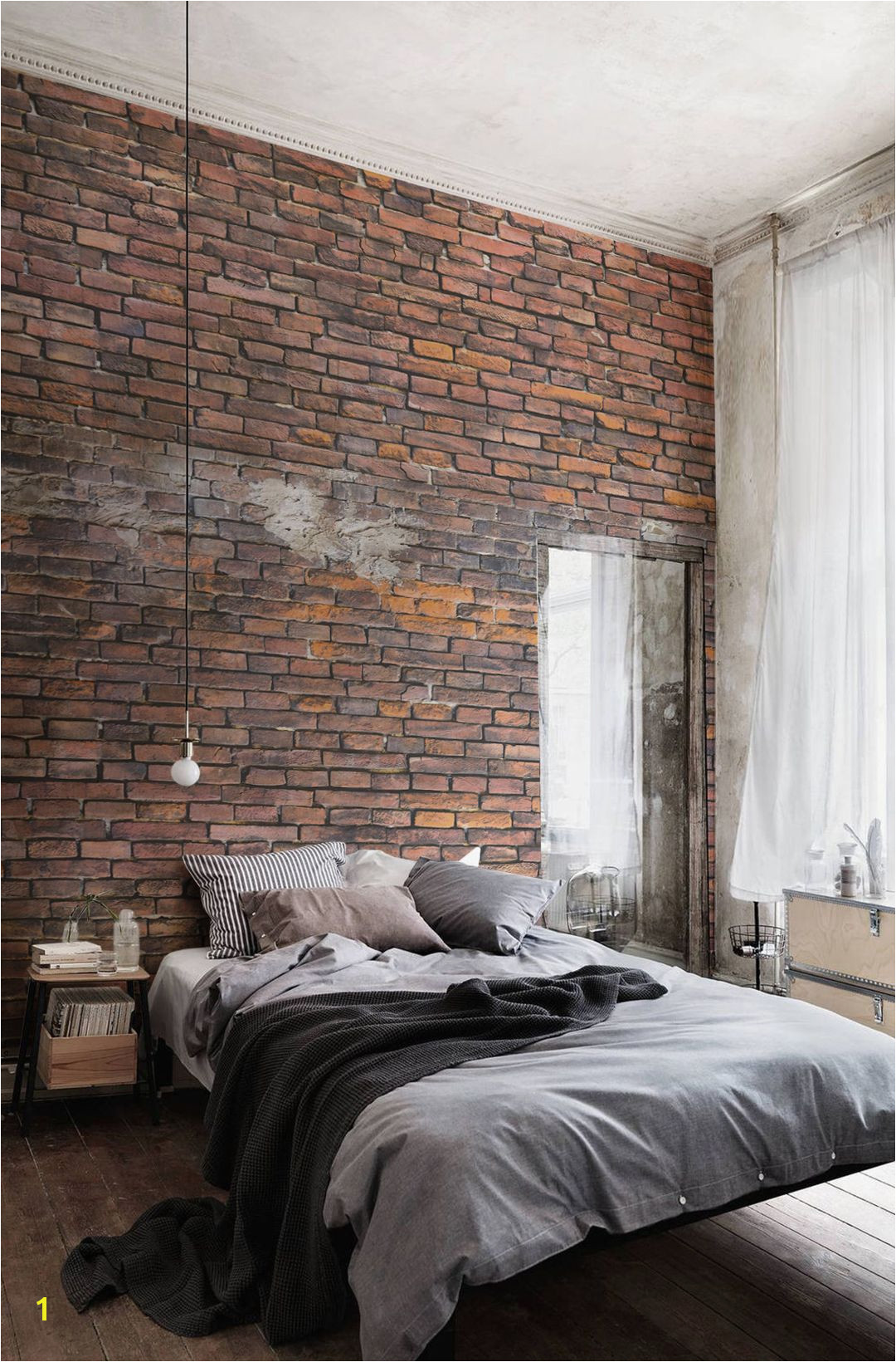 Exposed Brick Wall Mural Urban Decayed Red Wallpaper Wall Mural