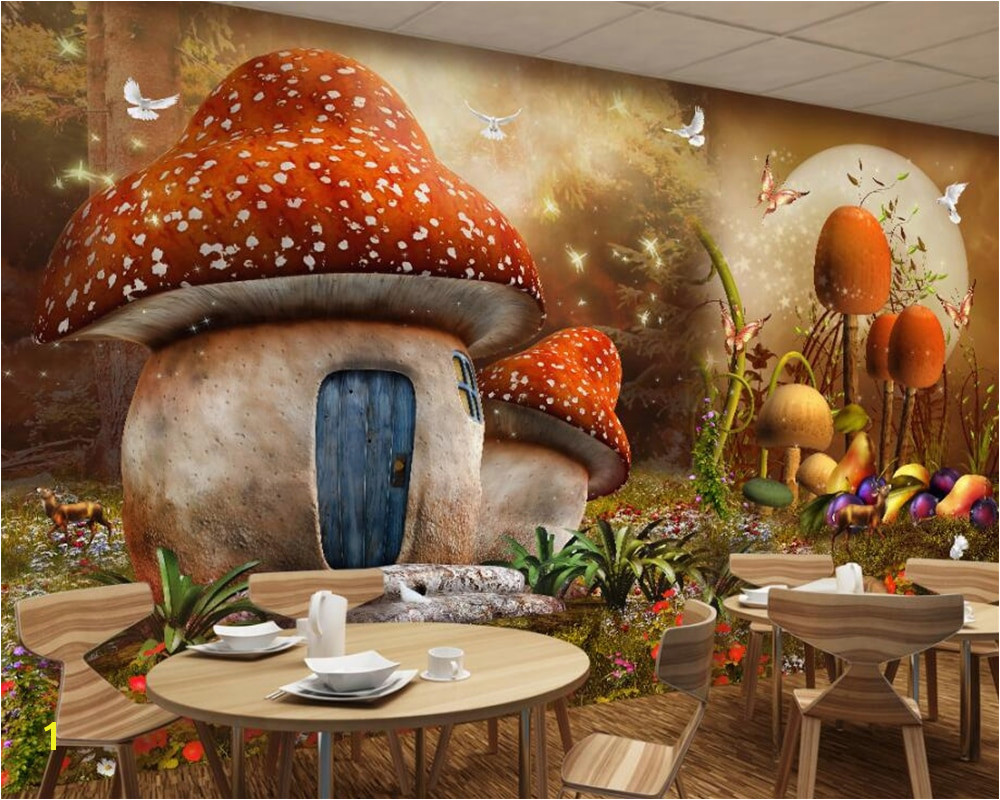 Fairytale Murals Beibehang Custom Wallpaper Fairy Tale Mushroom House Children Room