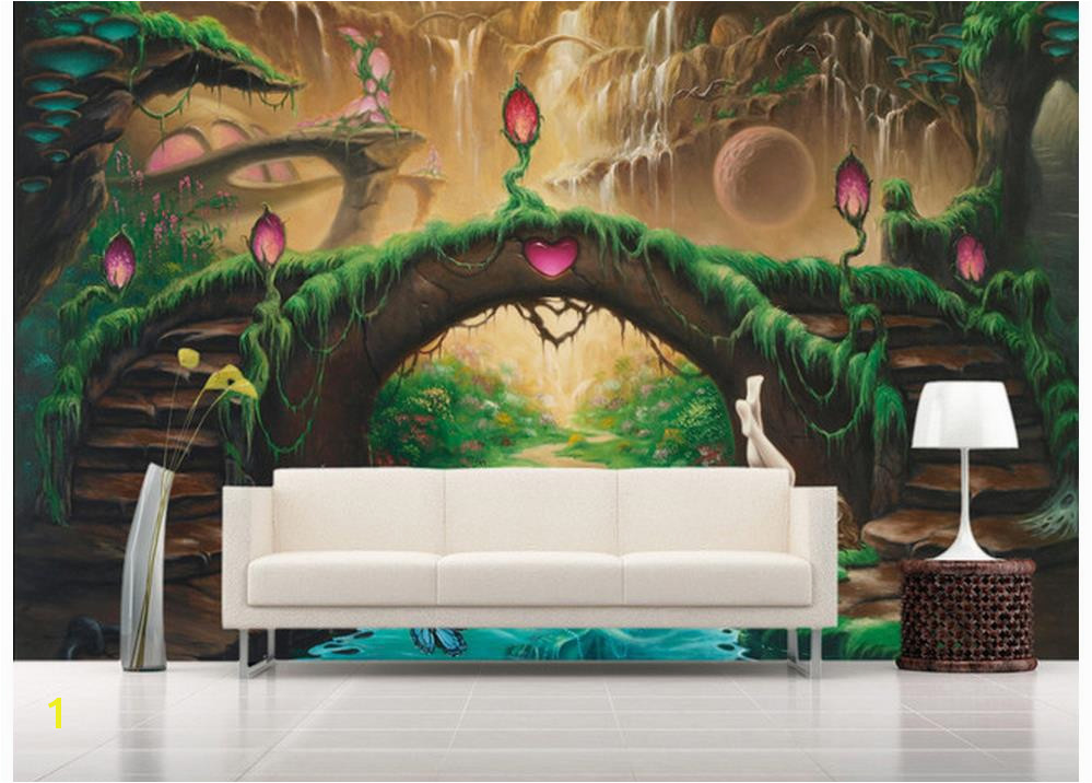 Home Decoration 3d wall murals wallpaper European fantasy fairy tale TV backdrop photo mural wallpaper in Wallpapers from Home Improvement on Aliexpress