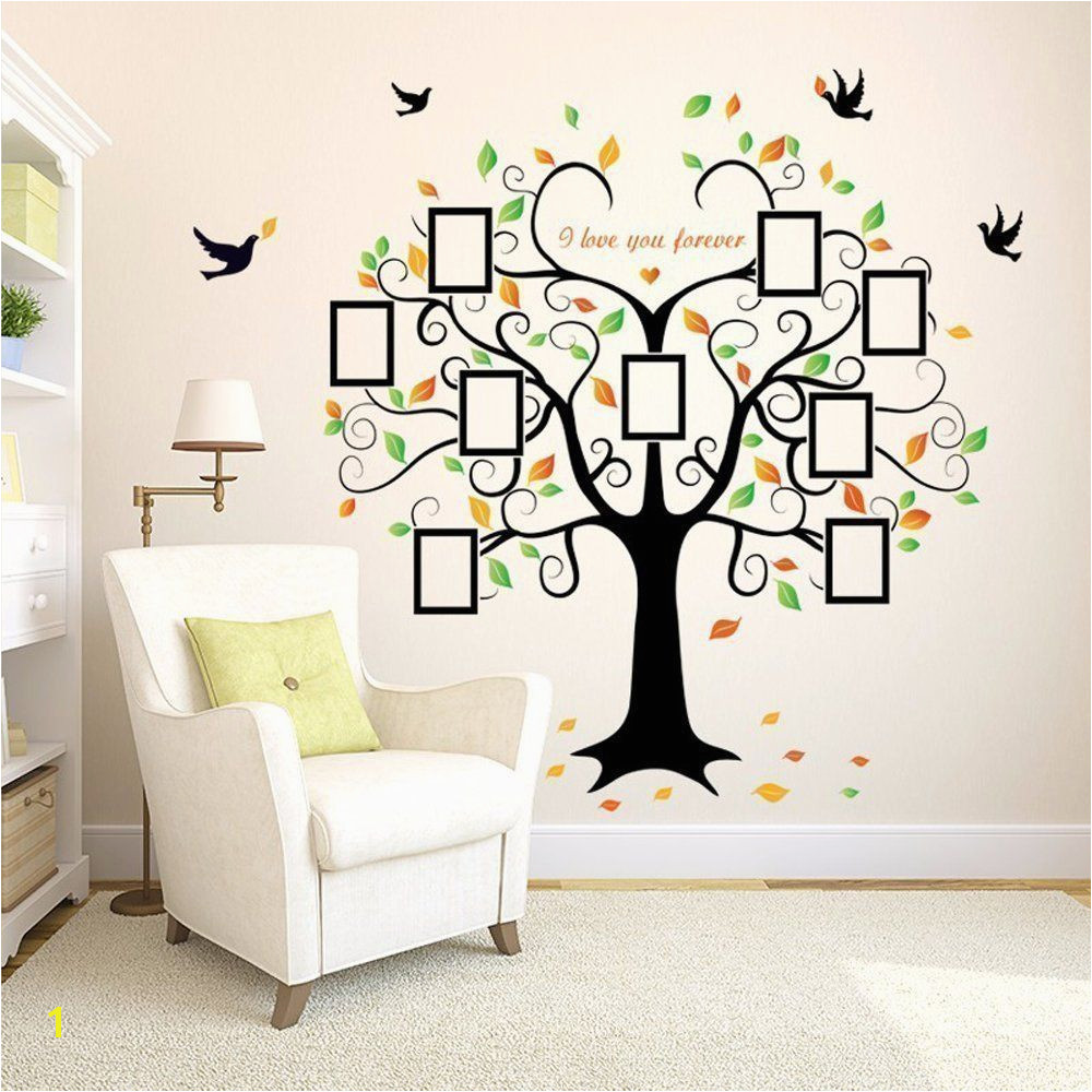 Family Tree Mural for Wall Family Tree Wall Decal 9 Frames Peel and Stick