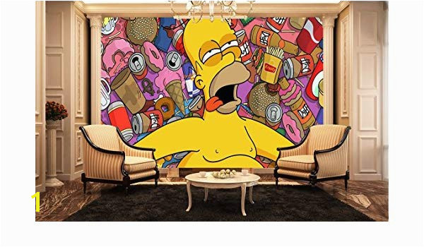 Homer Simpson Wall Mural Kids Wall Murals Amazon Kitchen & Home