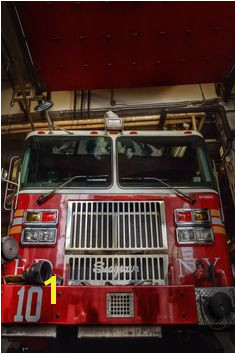 FDNY Firefighter Painting Fire house fire truck by ReburnDesigns Truck Engine Nyc Art Wall